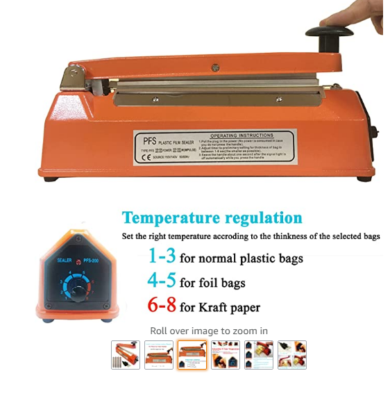 <b>Handheld Impulse Sealer Poly Bag Packaging Machine PFS-400</b>