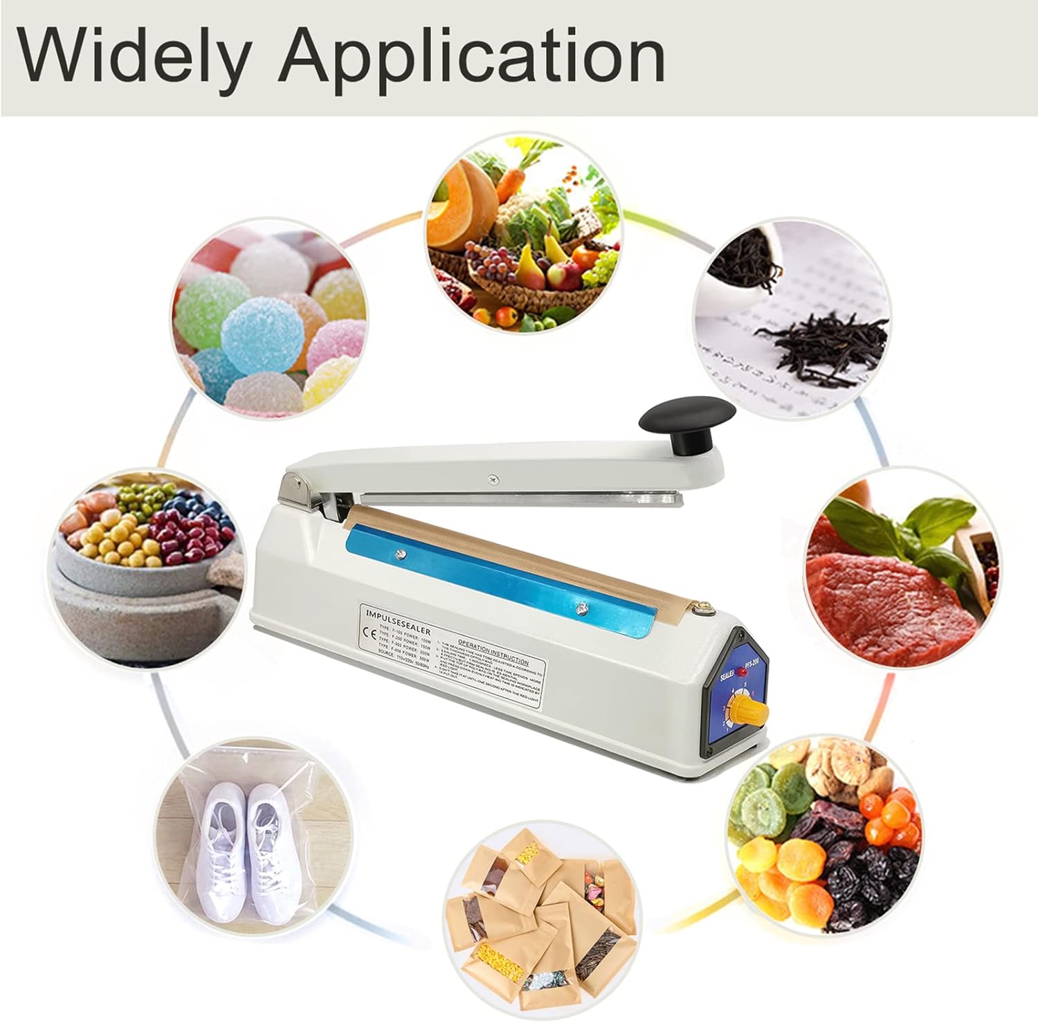 <b>Hand-Operated Impulse Sealer Plastic Bag Seal Machine FS-200</b>