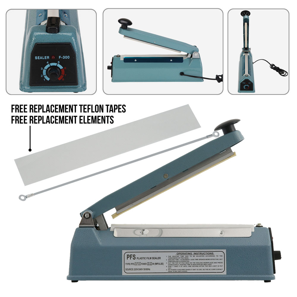 Iron Shell Manual Operated Hand Impulse Heat Sealer FS300Impulse heat