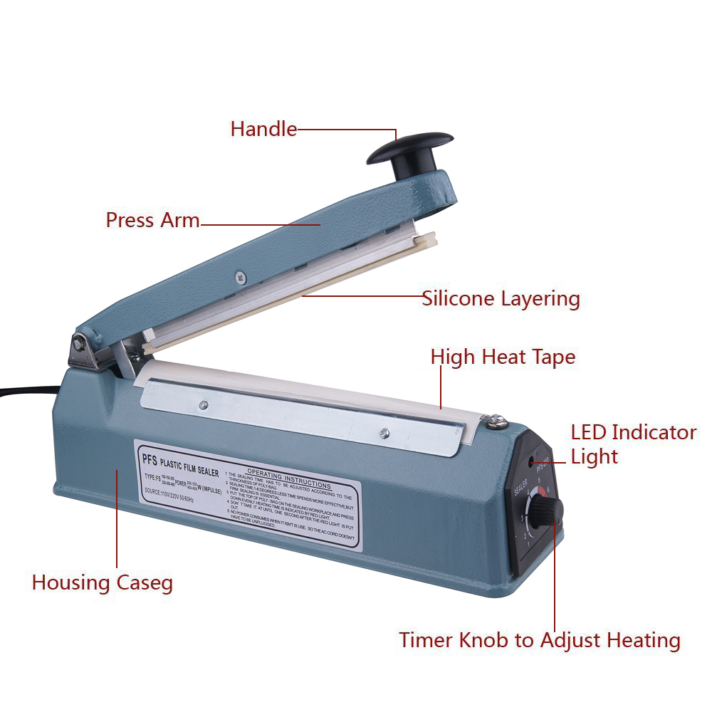 Handheld Impulse Sealers Plastic Bag Sealing Machine FS-300