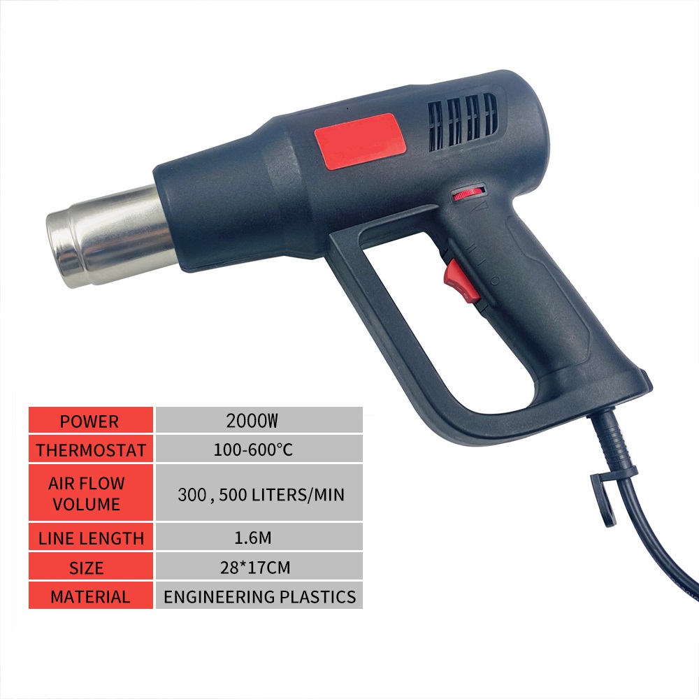 Zhejiang Tianyu industry Co. Ltd Factory Produce and Sale Electric Dual Air Speed Adjustable Gear 1400W Stepless Regulation Adjustable Temperature Hot Air Gun TQR-85B Series Handheld Heat Gun