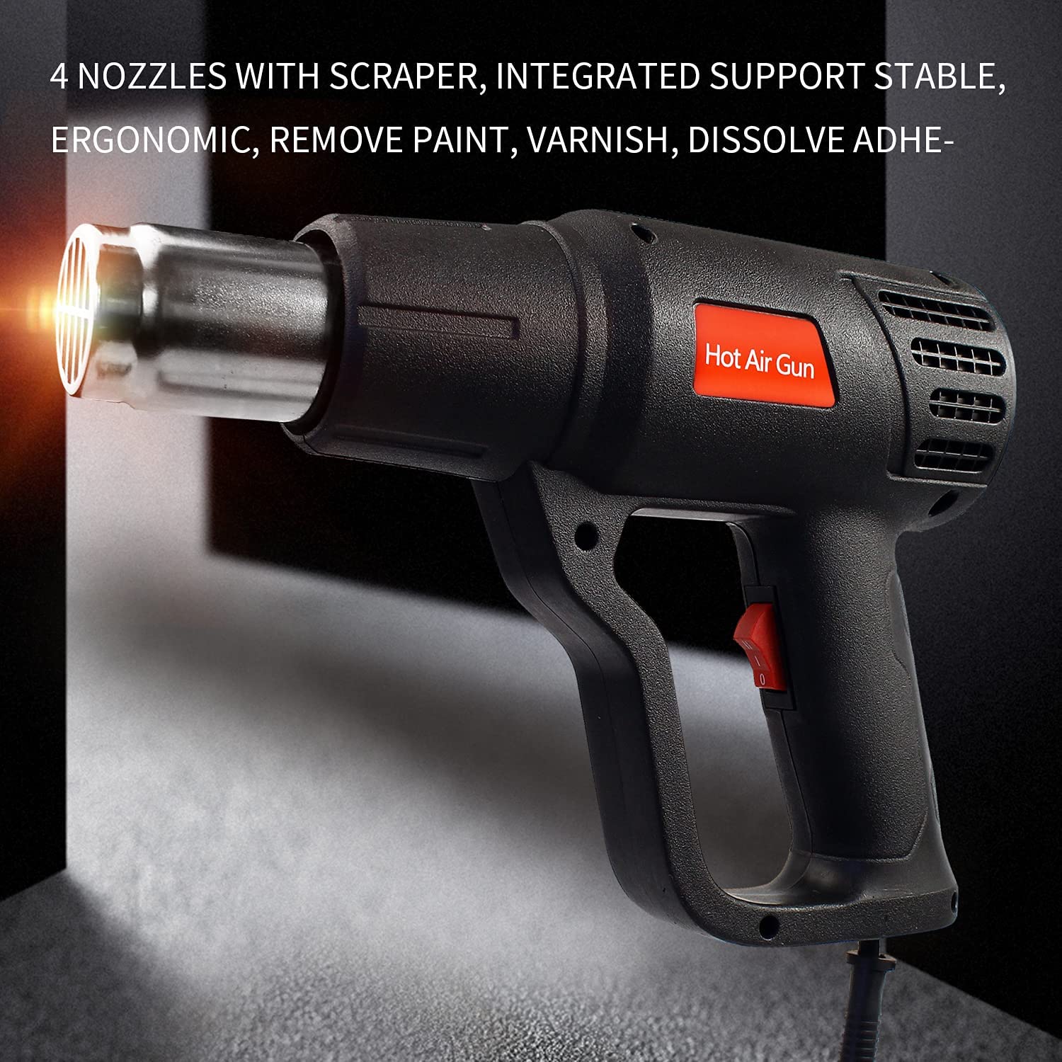 Zhejiang Tianyu industry Co. Ltd Supplier Factory Manufacturer Making and Selling Heat Gun Dual Temperature 300℃ & 500℃ Controls and Dual Airflow Controls 250 L/min & 500 L/min Setting 1400W Hot Air Wind Blower TQR-85A1 Hot Air Gun