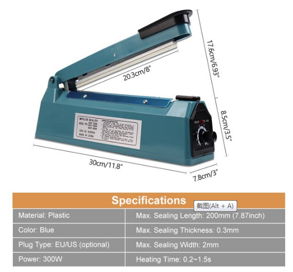 Zhejiang Tianyu industry Co. Ltd Supplier Factory Manufacturer Supply and Sale Tabletop Type Sealing 2 mm Width Impulse Poly Bag Sealer FS Series Hand-Operated Plastic Bag Heat Sealing Machine Zhejiang Tianyu industry Co. Ltd Supplier Factory Manufacturer Supply and Sale Tabletop Type Sealing 2 mm Width Impulse Poly Bag Sealer FS Series Hand-Operated Plastic Bag Heat Sealing Machine