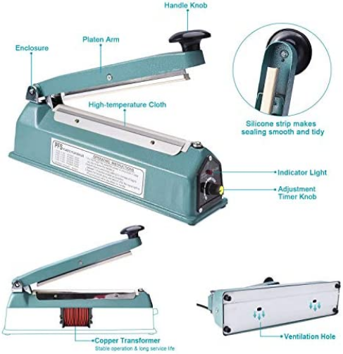 Zhejiang Tianyu industry Co. Ltd. Supplier Factory Manufacturer Supply and Sale Impulse Hand Sealer FS Series Handheld With 3.0 mm Width Flat Wire Bag Heat Sealing Machine