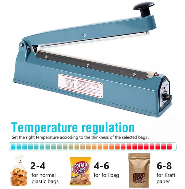 400mm 16 Manual Impulse Heat Sealer Portable Food Film Sealing