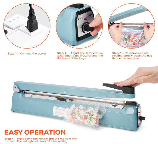 Zhejiang Tianyu Industry Co., Ltd. Supplier Factory Manufacturer Make and Sale Hand Operated Impulse Sealer Iron Body FS-Series Hand Held Plastic Bag Film Heat Sealing Machine