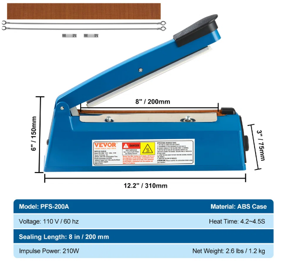 Zhejiang Tianyu Industry Co., Ltd Supplier Factory Manufacturer Make and Sale Impulse Sealer Plastic ABS Shell PFS-Series Hand Make Plastic Bag Heat Sealing Machine Zhejiang Tianyu Industry Co., Ltd Supplier Factory Manufacturer Make and Sale Impulse Sealer Plastic ABS Shell PFS-Series Hand Make Plastic Bag Heat Sealing Machine