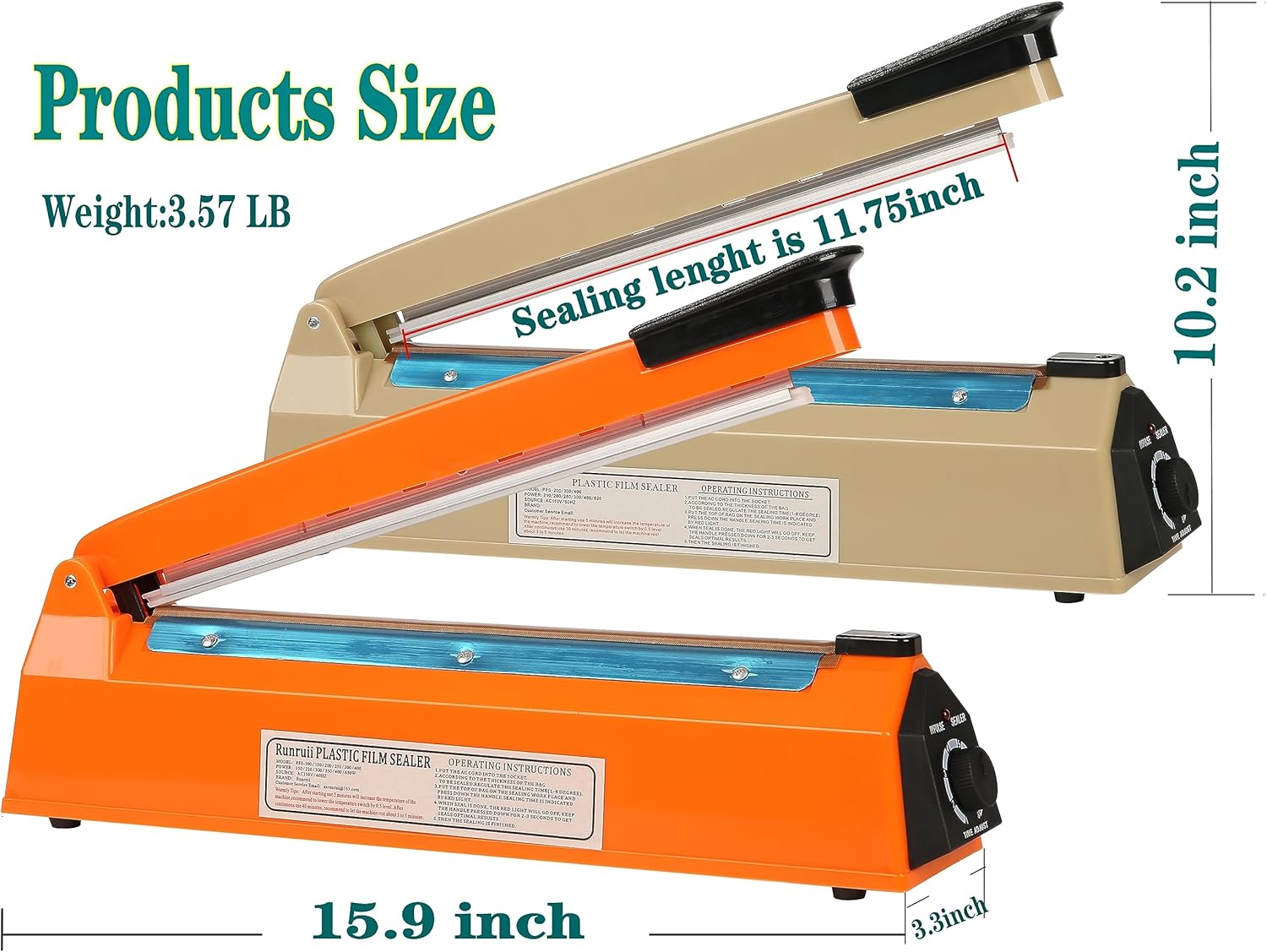 Zhejiang Tianyu Industry Co. ,Ltd Supplier Factory Manufacturer Make and Sale Impulse Hand Sealers Iron Case FS-Series Vacuum Sealing Food Bag Machines 