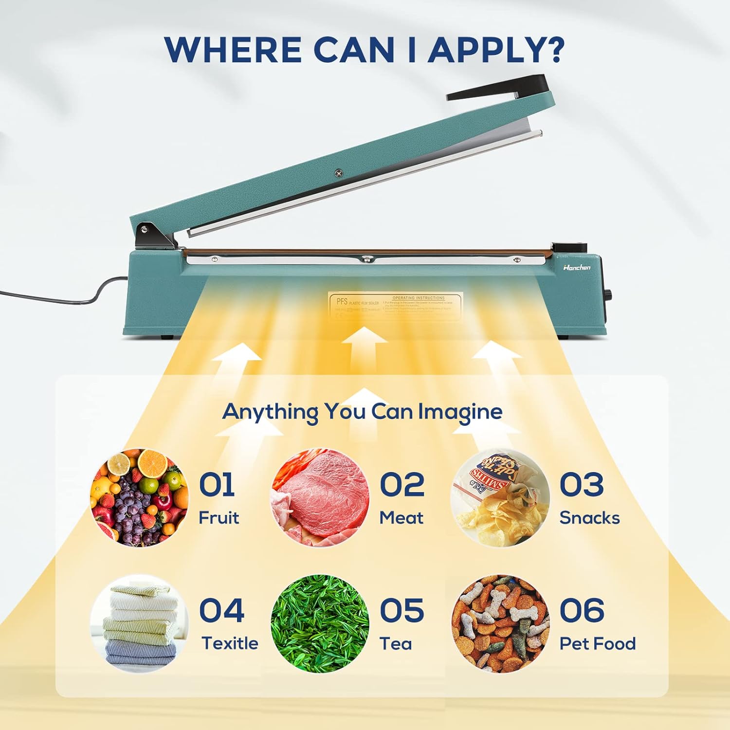 Zhejiang Tianyu Industry Co. ,Ltd Supplier Factory Manufacturer Make and Wholesale Impulse Hand Sealer Iron Case FS-Series Plastic Pouch Packing Machine