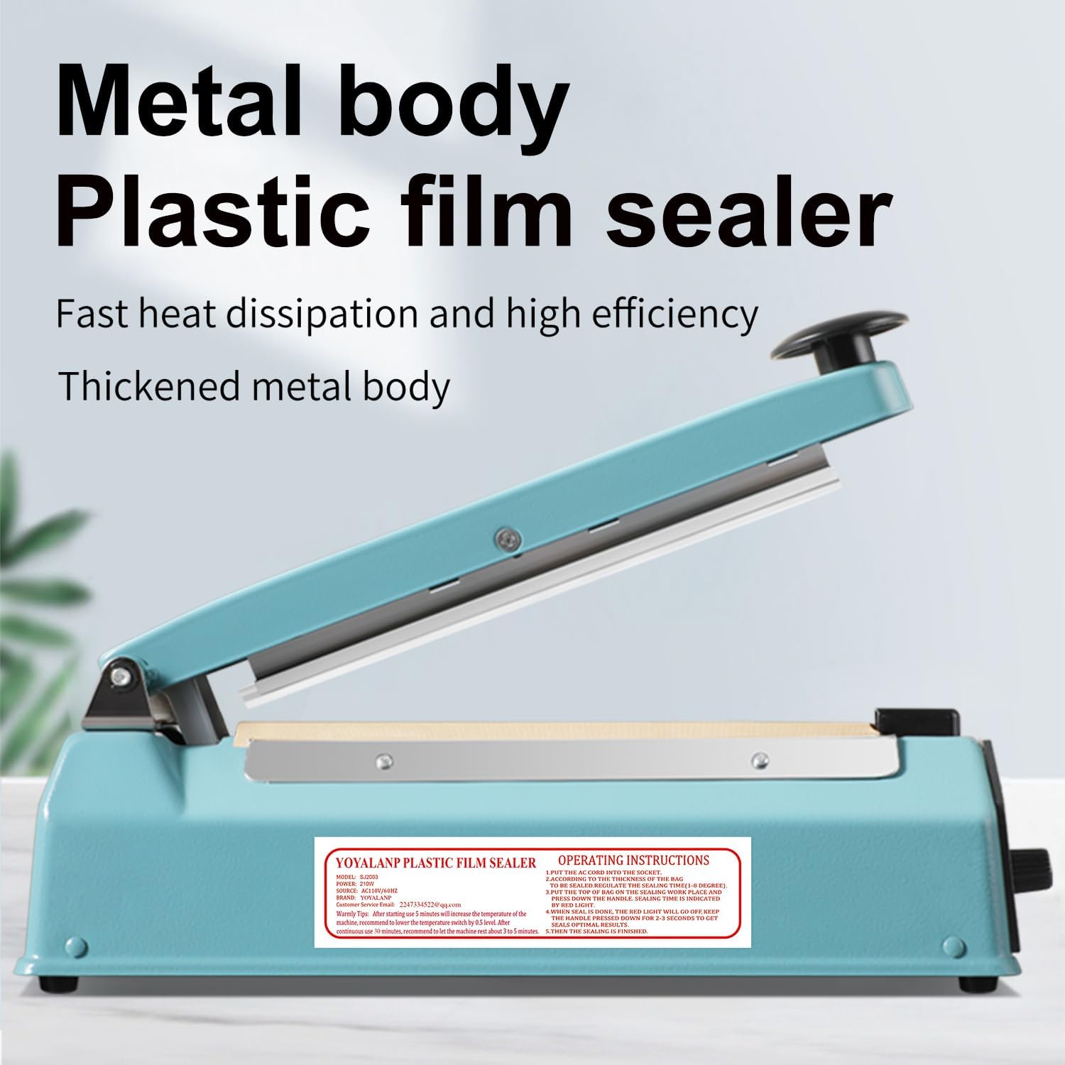 Zhejiang Tianyu Industry Co. Ltd. Supplier Factory Manufacturer Make and Export Electric Impulse Heat Plastic Bag Sealer Iron Body FS-Series Hand Press Food Seal Machine