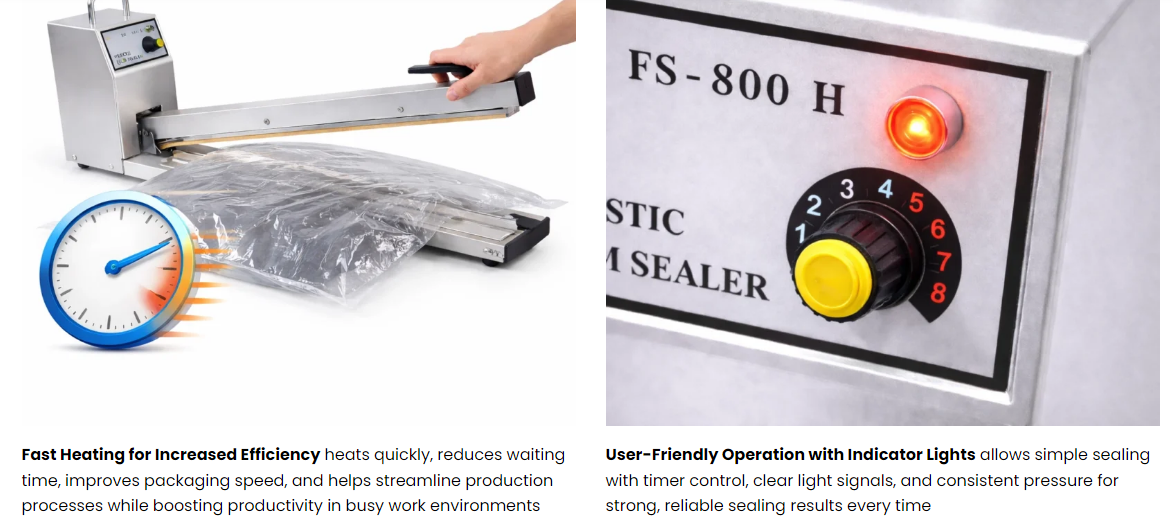 Zhejiang Tianyu Industry Co. ,Ltd Supplier Factory Manufacturer Make and Supply Long Arm Impulse Sealer Aluminum Frame AFS-Series Plastic Bag Heat Sealing Machine